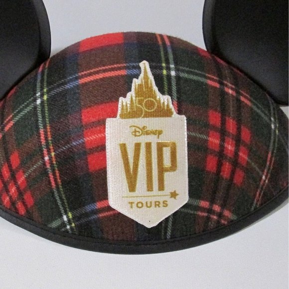 Disney 50 VIP Tours Mickey Ears Plaid Mickey Mouse Adult Hat - Picture 2 of 5